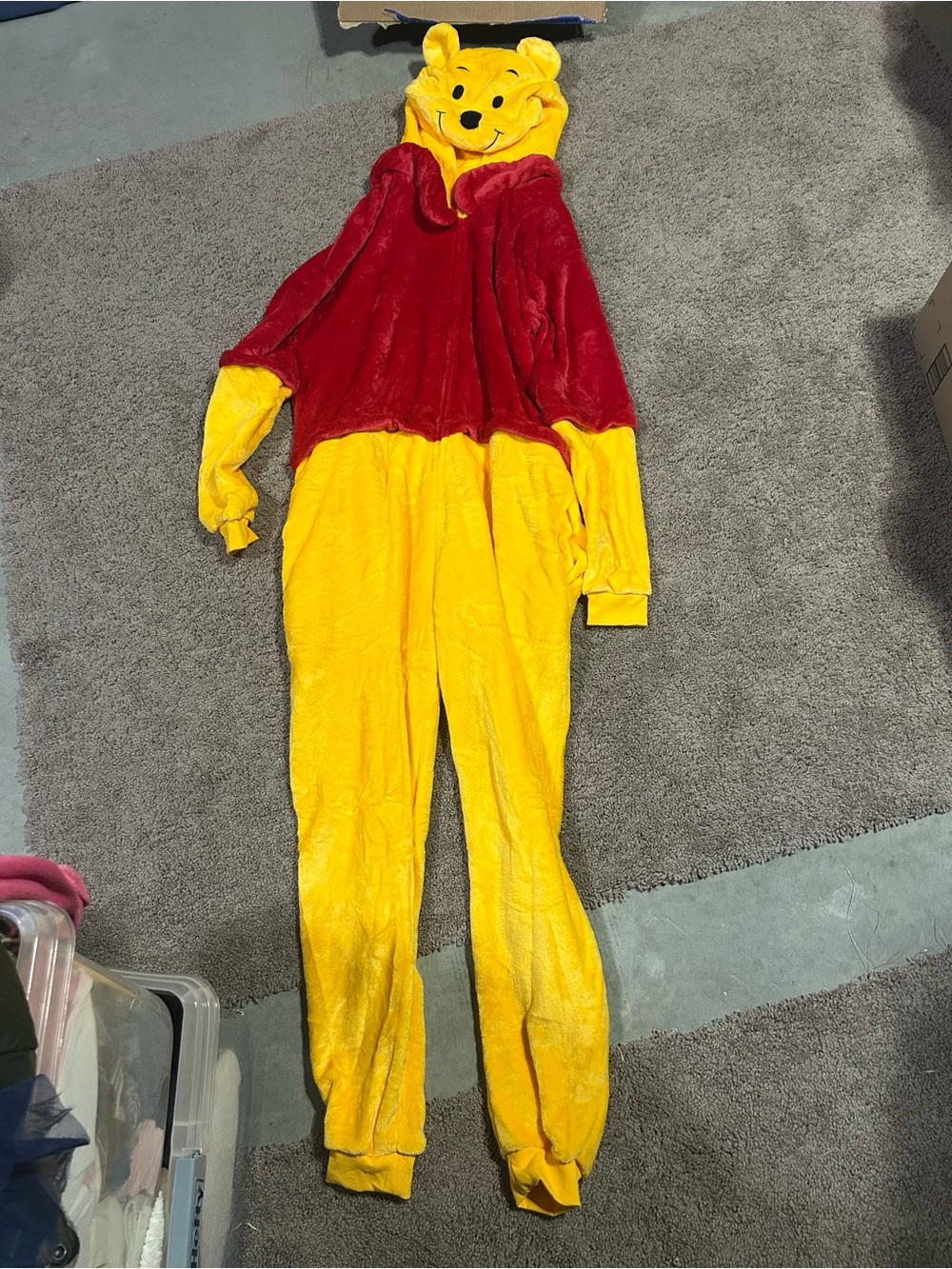 Winnie The Pooh Costume Adult Large L Yellow Bear Halloween Cosplay Bodysuit